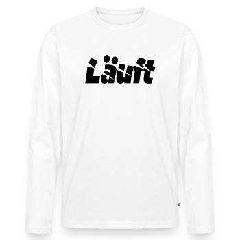 Runs - Men's Premium Organic Long Sleeve Shirt - white - Front - Nico (187cm)