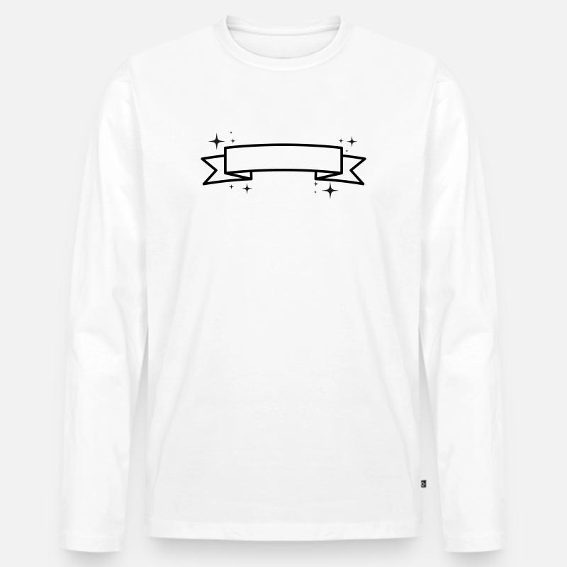 Banner - Text Einfügen - Männer Premium Bio Langarmshirt - Weiß