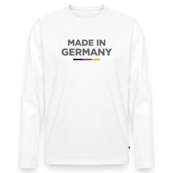 Made in Germany Shirt - Men's Premium Organic Long Sleeve Shirt - white - Front - Nico (187cm)