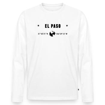 El Paso Texas Coordinates Planet Earth - Men's Premium Organic Long Sleeve Shirt - white - Front - Nico (187cm)