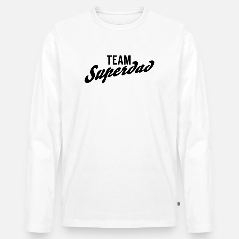 Team Superdad - Männer Premium Bio Langarmshirt - Weiß
