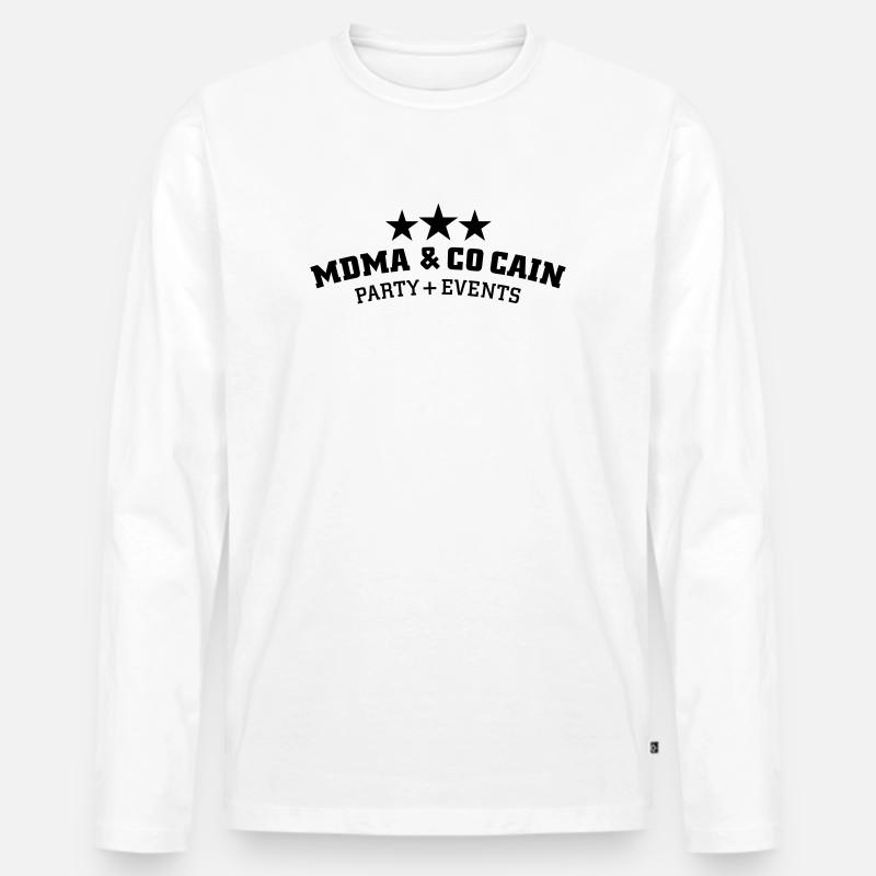MDMA und Cocain - Männer Premium Bio Langarmshirt - Weiß