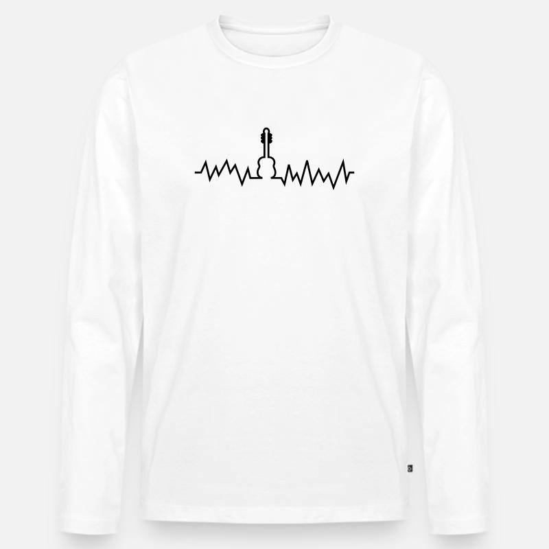 gitarre - Männer Premium Bio Langarmshirt - Weiß