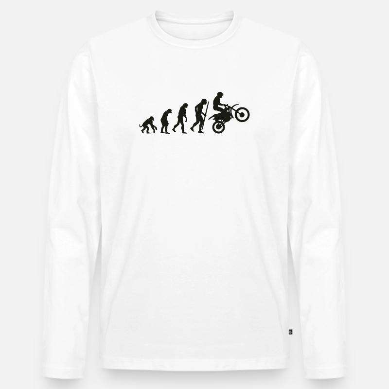 Evolution motorcycling - Männer Premium Bio Langarmshirt - Weiß