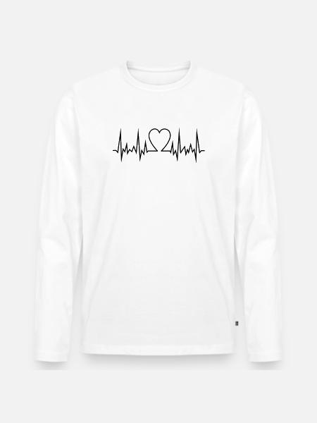 Cœur fréquents - T-shirt manches longues Premium bio Homme - blanc