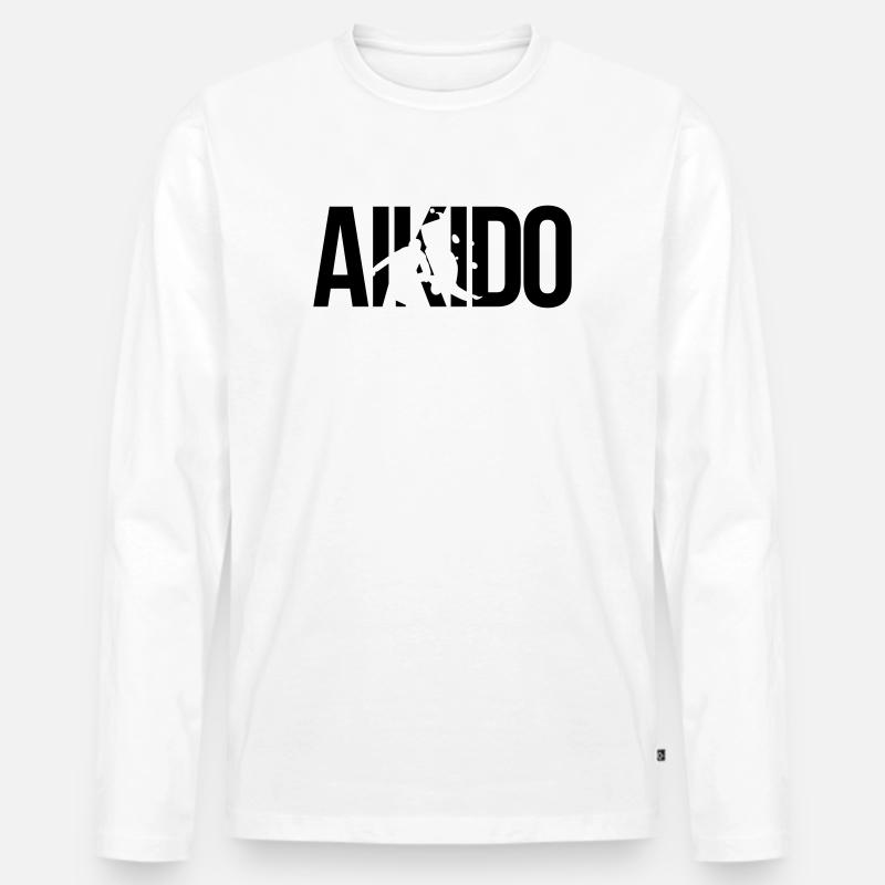 aikido - Männer Premium Bio Langarmshirt - Weiß