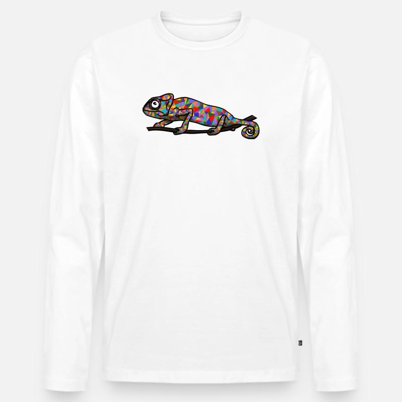 Cameleon - Männer Premium Bio Langarmshirt - Weiß
