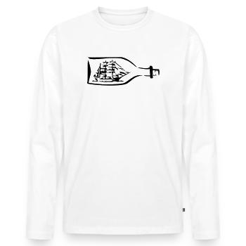 bouteille navire - T-shirt manches longues Premium bio Homme - blanc - Devant - Nico (187cm)