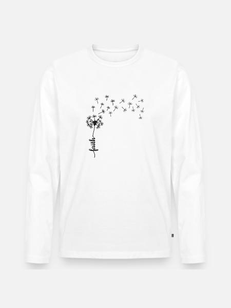 Conception de Faith Dandelion - T-shirt manches longues Premium bio Homme - blanc