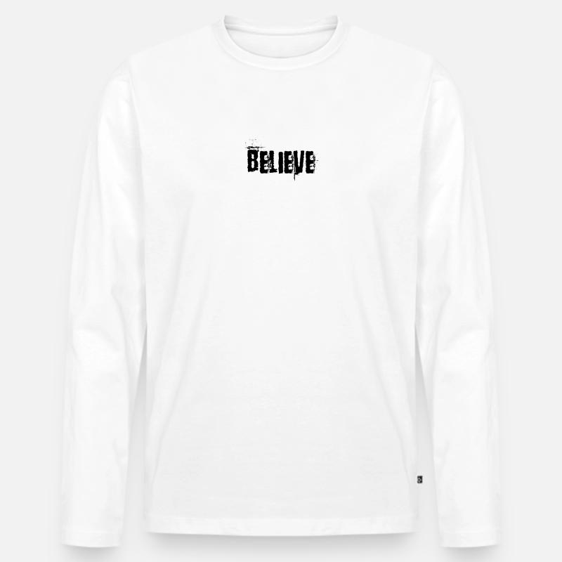 Glauben - Männer Premium Bio Langarmshirt - Weiß