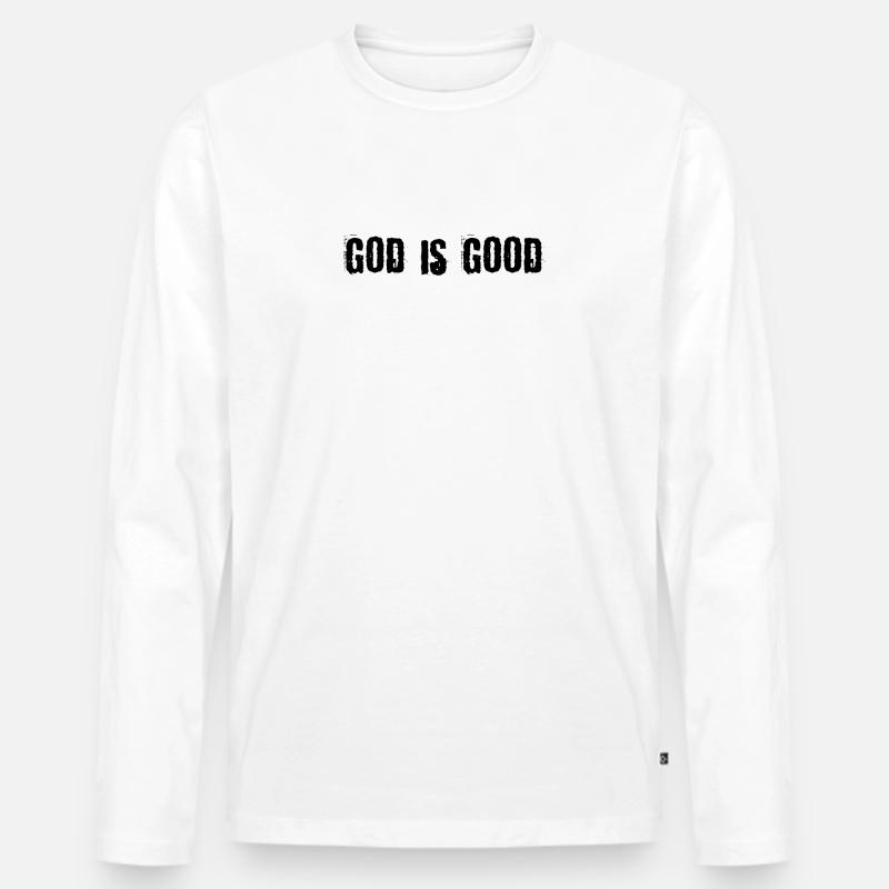 Gott ist gut - Männer Premium Bio Langarmshirt - Weiß