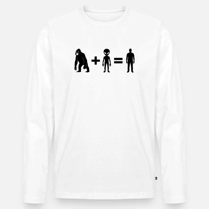 Evolution 2.0 by Falsches Design - Männer Premium Bio Langarmshirt - Weiß
