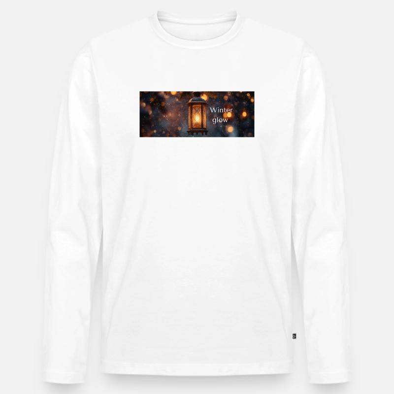 Winterglanz - Männer Premium Bio Langarmshirt - Weiß