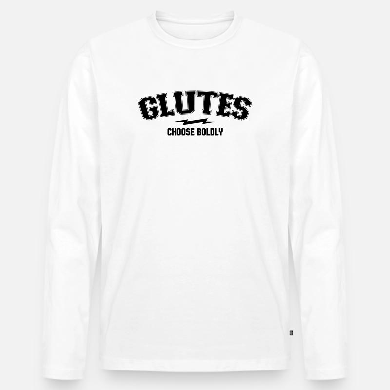 Varsity Arch – Gesäßabteilung - Männer Premium Bio Langarmshirt - Weiß