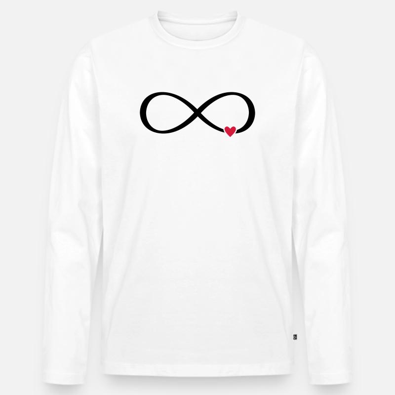 Unendlichkeitszeichen Herz Liebe Geschenk - Männer Premium Bio Langarmshirt - Weiß