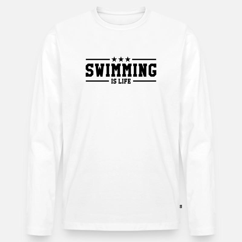 swimming is life ! - Männer Premium Bio Langarmshirt - Weiß