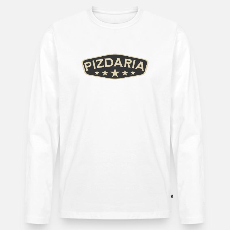 Pizdaria - Männer Premium Bio Langarmshirt - Weiß