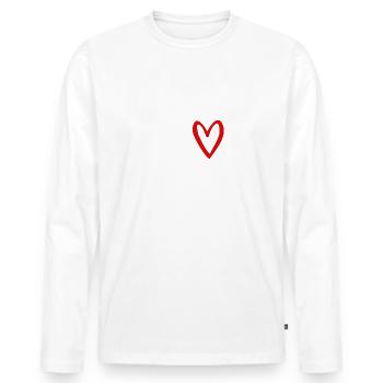 cadeau homme saint valentin désolé deja pris - T-shirt manches longues Premium bio Homme - blanc - Devant - Nico (187cm)