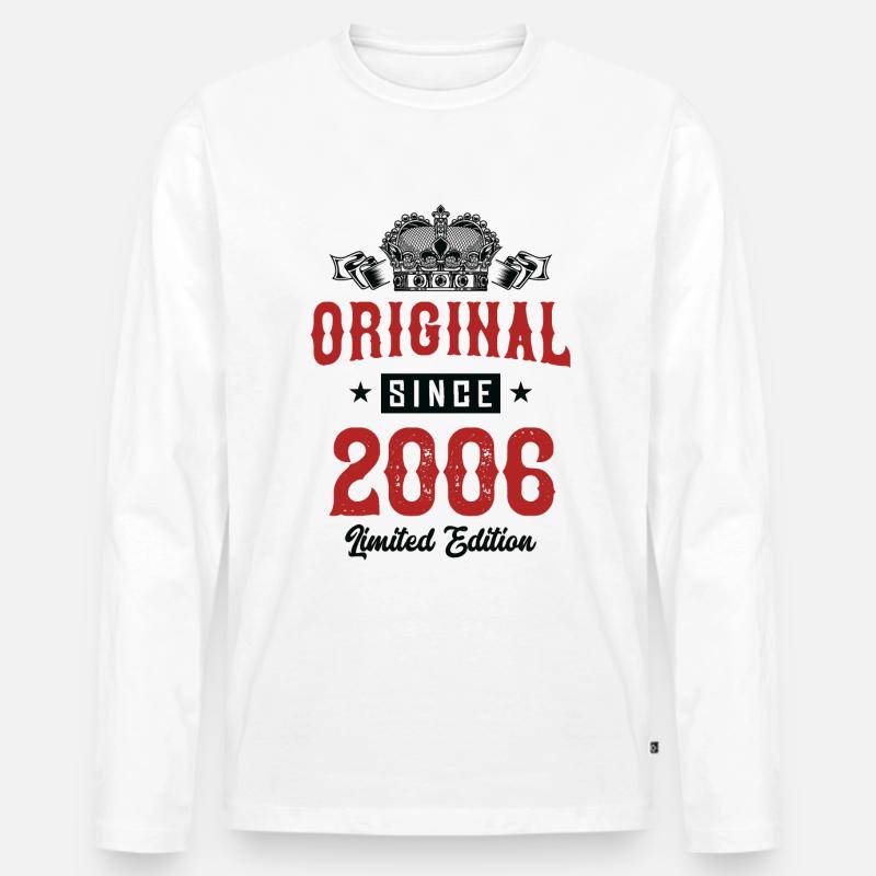 2006 limited edition - Männer Premium Bio Langarmshirt - Weiß