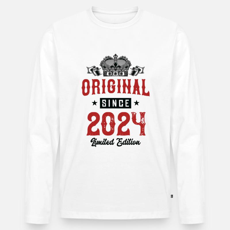 2024 limited edition - Männer Premium Bio Langarmshirt - Weiß