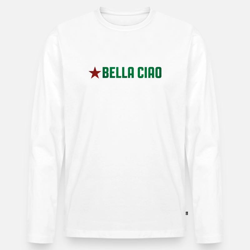 Partisanengesang - Männer Premium Bio Langarmshirt - Weiß
