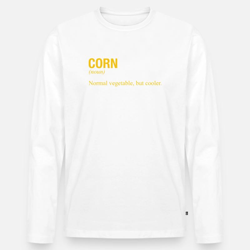 CORN - Männer Premium Bio Langarmshirt - Weiß