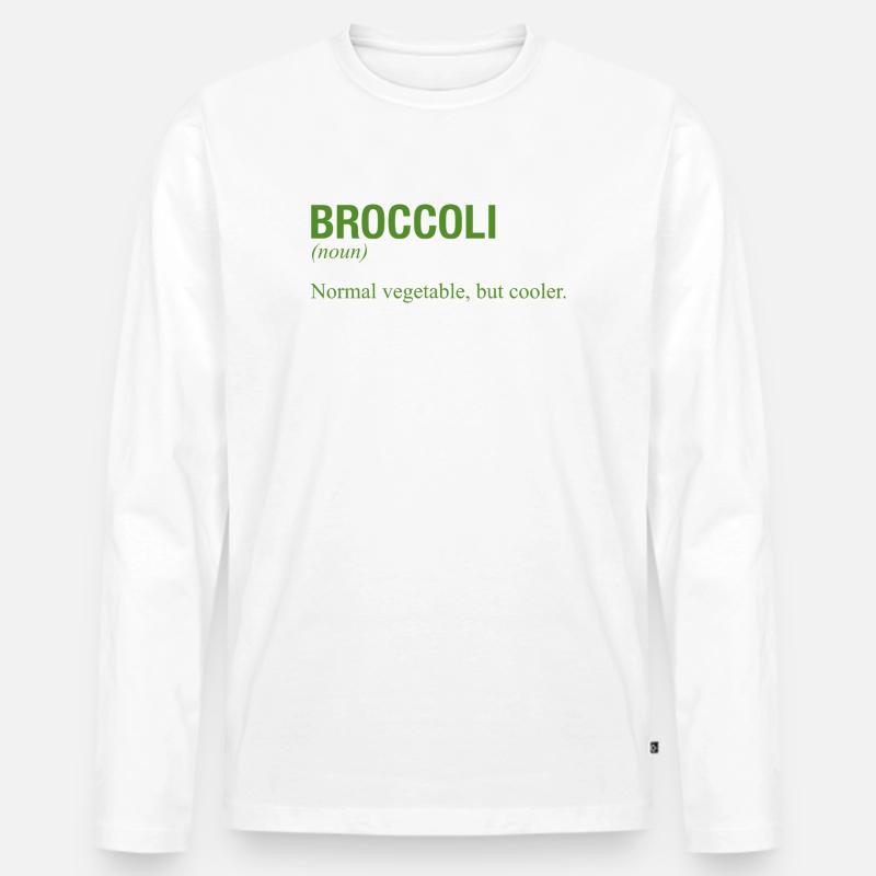 BROCCOLI Brokkoli - Männer Premium Bio Langarmshirt - Weiß