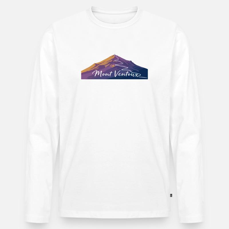 Lebendige Berglandschaft Illustration - Männer Premium Bio Langarmshirt - Weiß