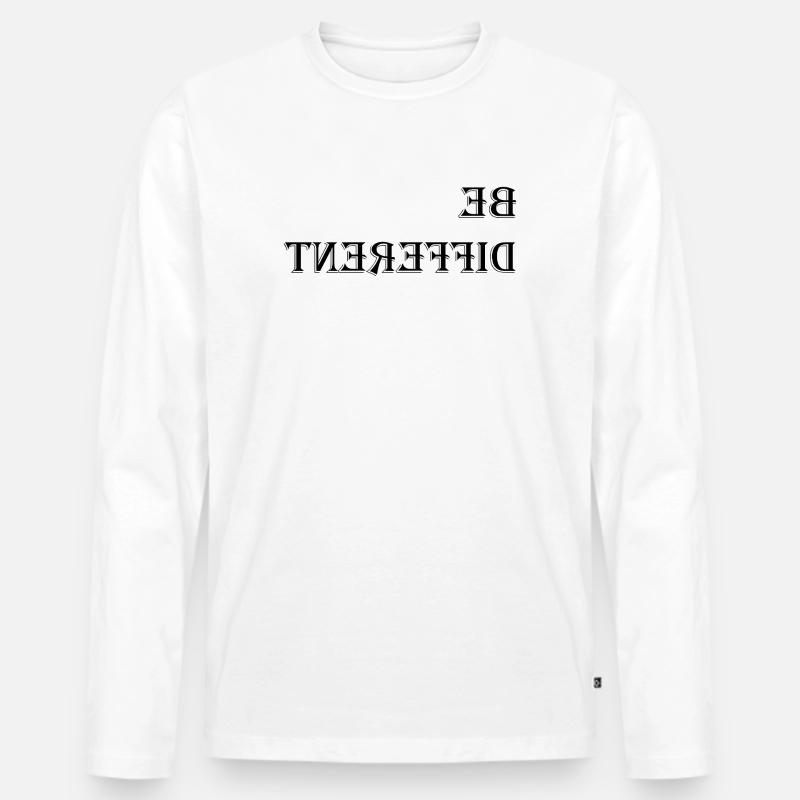 Seien Sie anders - Männer Premium Bio Langarmshirt - Weiß