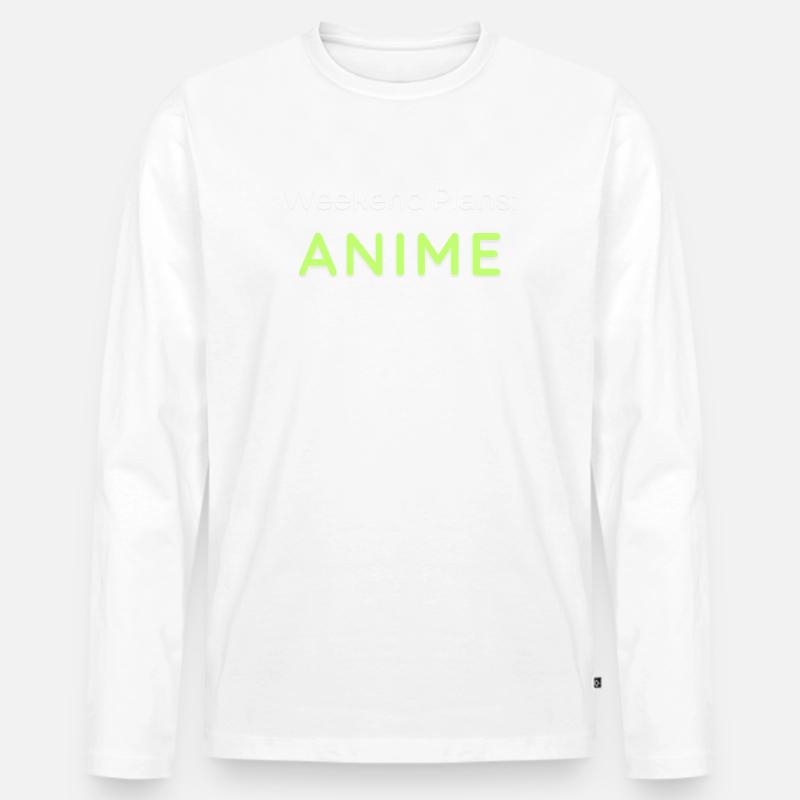 Anime Wochenendpläne Grafikdesign - Männer Premium Bio Langarmshirt - Weiß