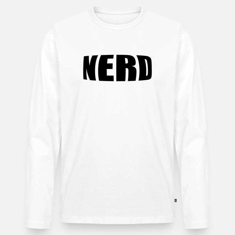 NERD - Männer Premium Bio Langarmshirt - Weiß