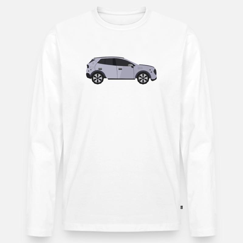 Auto - Männer Premium Bio Langarmshirt - Weiß