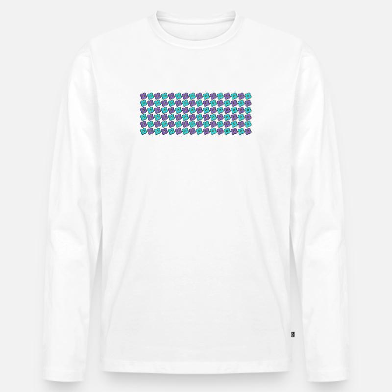 Blümchen - Männer Premium Bio Langarmshirt - Weiß