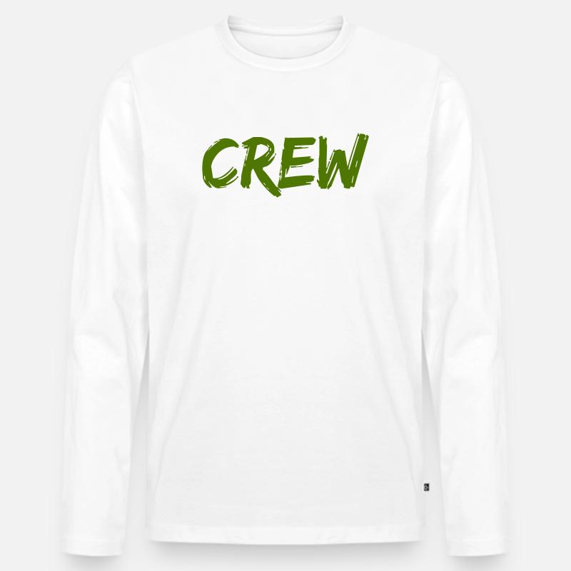 crew- - Männer Premium Bio Langarmshirt - Weiß