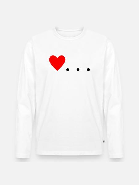 Heart with Three Dots – Symbol Design - Men's Premium Organic Long Sleeve Shirt - white