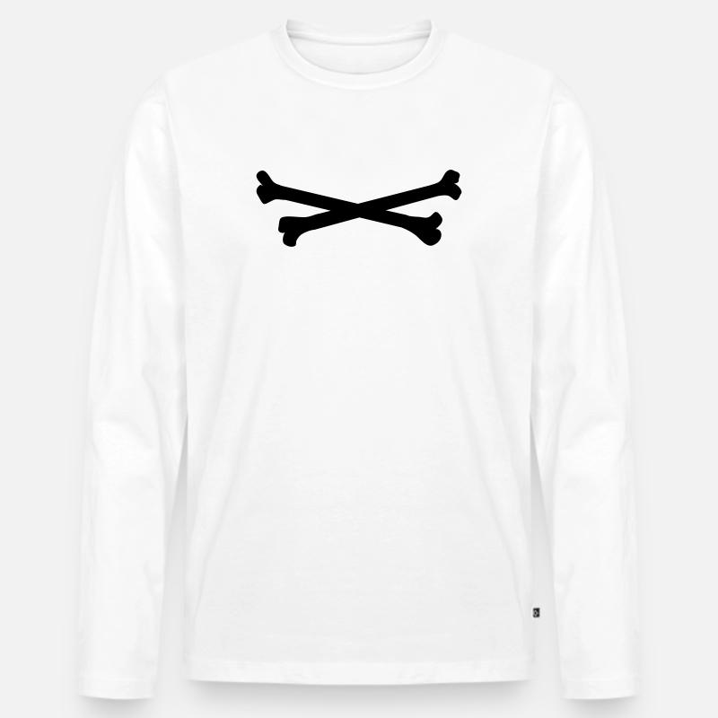 bones - Männer Premium Bio Langarmshirt - Weiß
