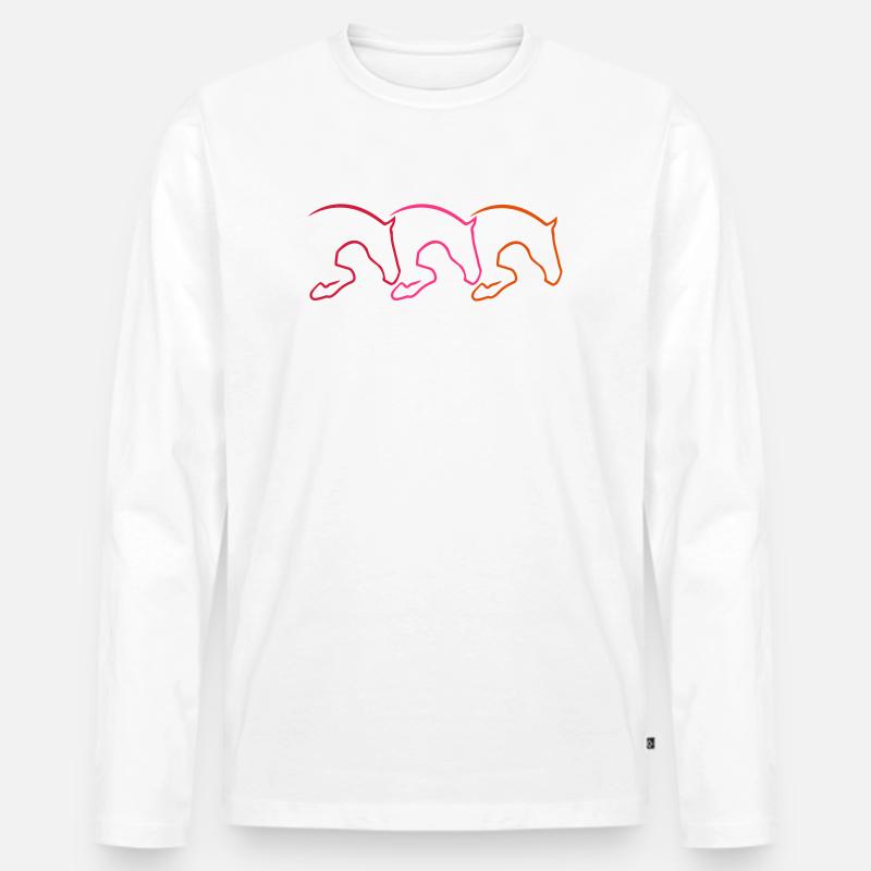 Springpferd - Männer Premium Bio Langarmshirt - Weiß