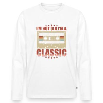 1992 Vintage Vintage Retro Cadeau d’anniversaire - T-shirt manches longues Premium bio Homme - blanc - Devant - Nico (187cm)