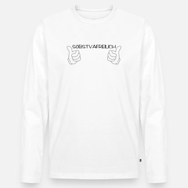 söbstvafreilich - selbstverständlich, Dialekt - Männer Premium Bio Langarmshirt - Weiß