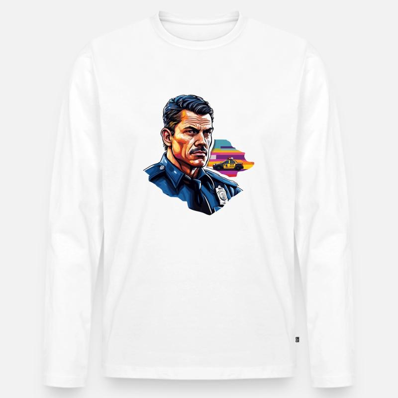 Polizei / Einsatz / Beruf / Job / Einsatzkräfte - Männer Premium Bio Langarmshirt - Weiß