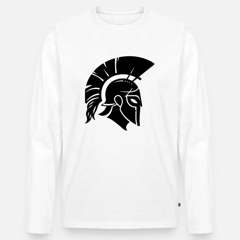 Sparta Spartanischer Krieger - Männer Premium Bio Langarmshirt - Weiß