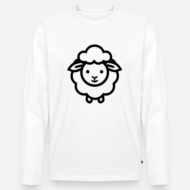 Schaf - Männer Premium Bio Langarmshirt - Weiß