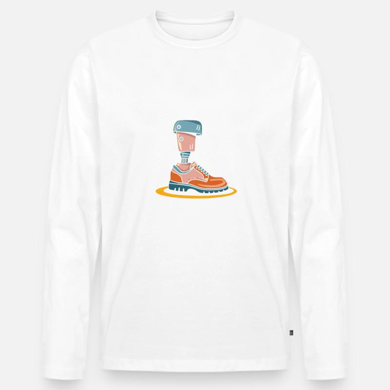 Amputation Behinderung - Männer Premium Bio Langarmshirt - Weiß