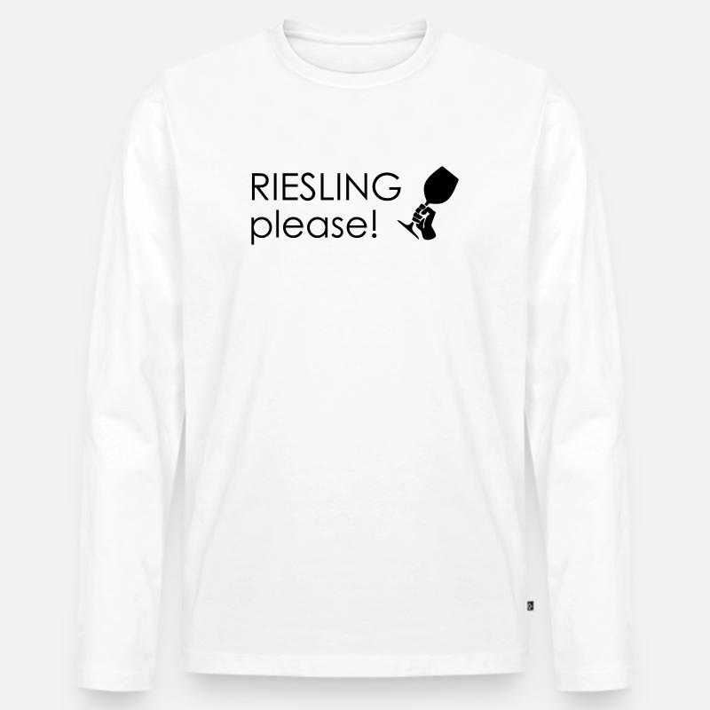 Riesling please! - Männer Premium Bio Langarmshirt - Weiß