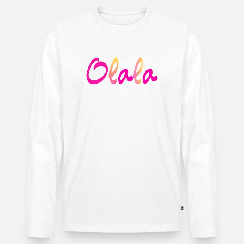 Olala - Männer Premium Bio Langarmshirt - Weiß