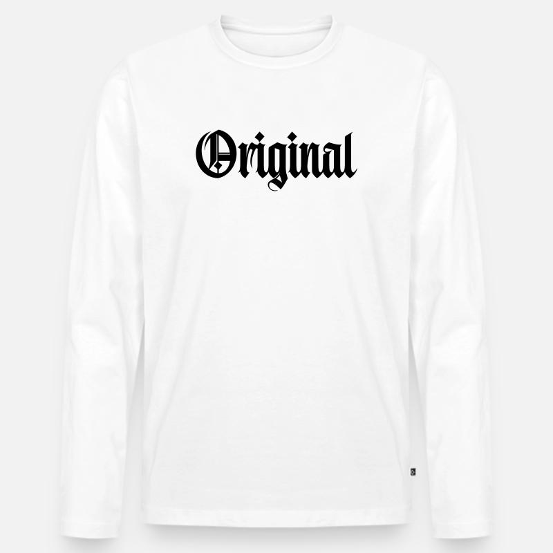Original - Männer Premium Bio Langarmshirt - Weiß