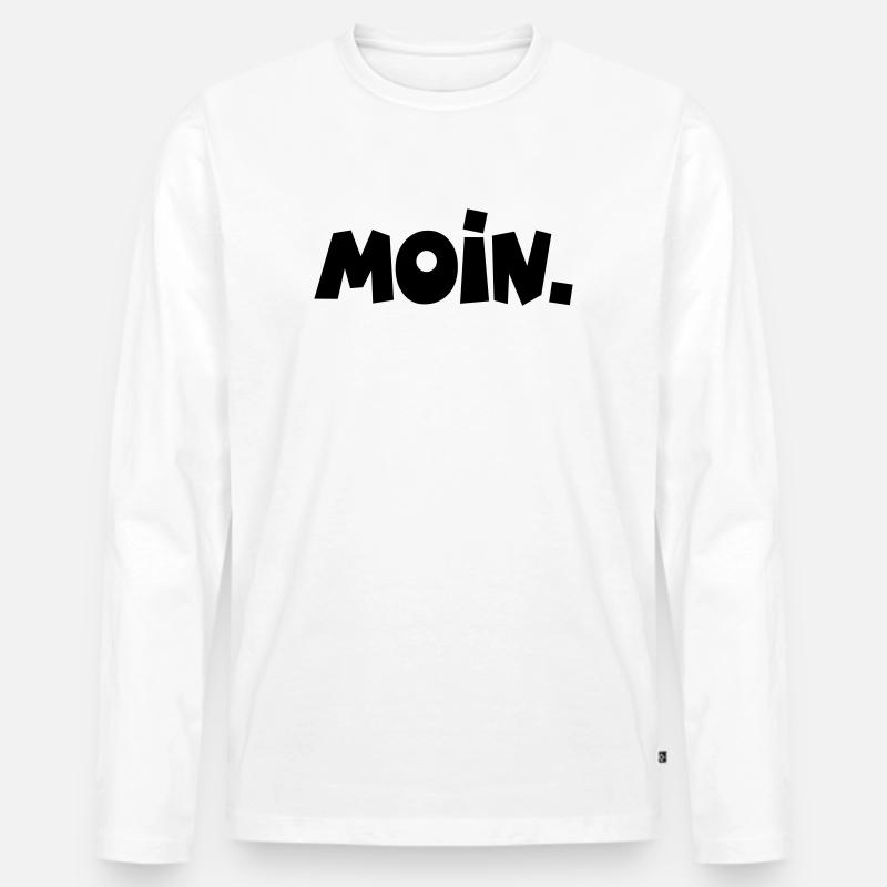 Moin. - Männer Premium Bio Langarmshirt - Weiß
