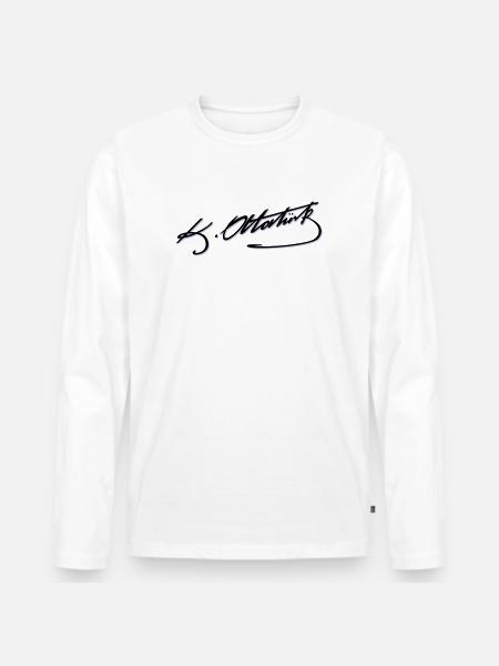 Mustafa Kemal Atatürk imza - Männer Premium Bio Langarmshirt - Weiß