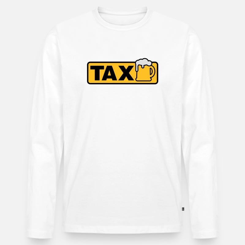 Taxi Bier - Männer Premium Bio Langarmshirt - Weiß