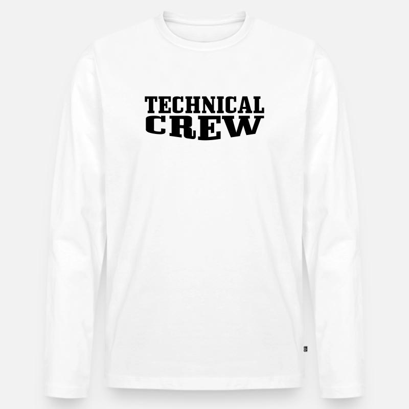 Technical Crew 2 - Männer Premium Bio Langarmshirt - Weiß